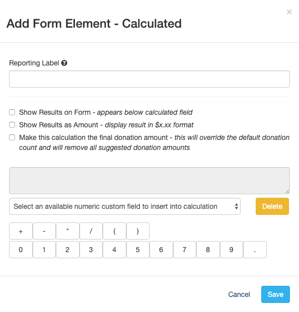 Add Form Element - Calculated