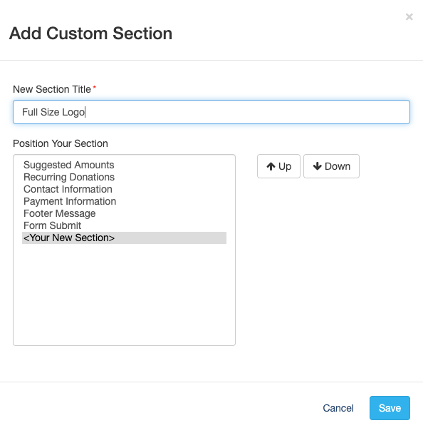 Add Custom Section