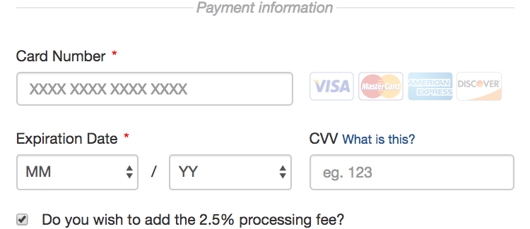 Payment Information Example