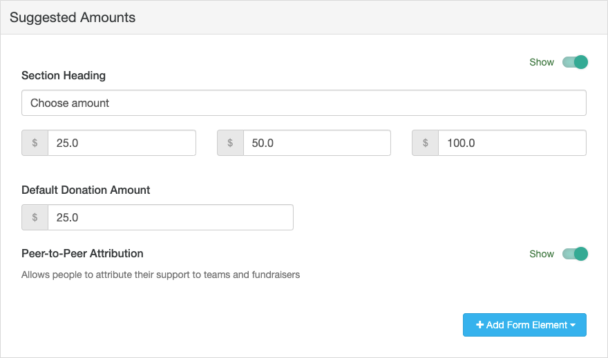 Suggested Amounts