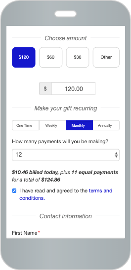 Pay Over Time Example