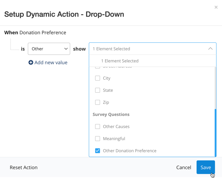 Dynamic Action Example