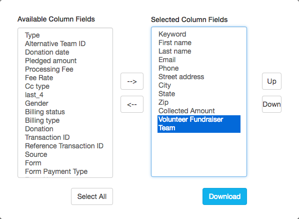 Export Options