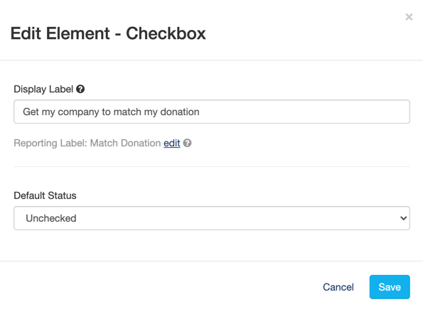 Edit Matching Checkbox