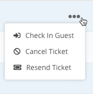 Guest Action Menu