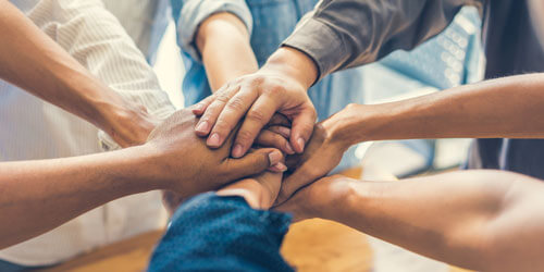 Group holding hands