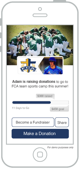 example of peer to peer fundraising on smartphone