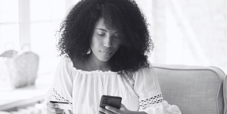 Woman looking at phone